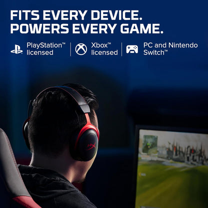 HyperX Cloud II Gaming Headset – 7.1 Surround Sound, Memory Foam, Red