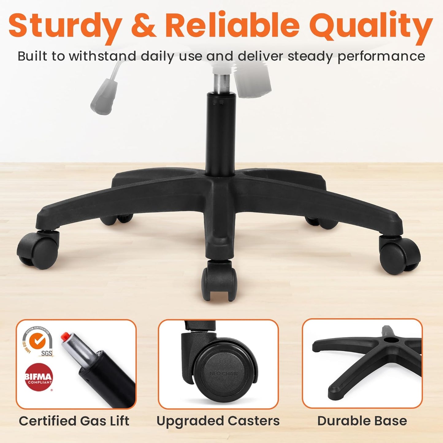 NEO CHAIR High-Back Ergonomic Mesh Office Chair with Flip-Up Arms – Black