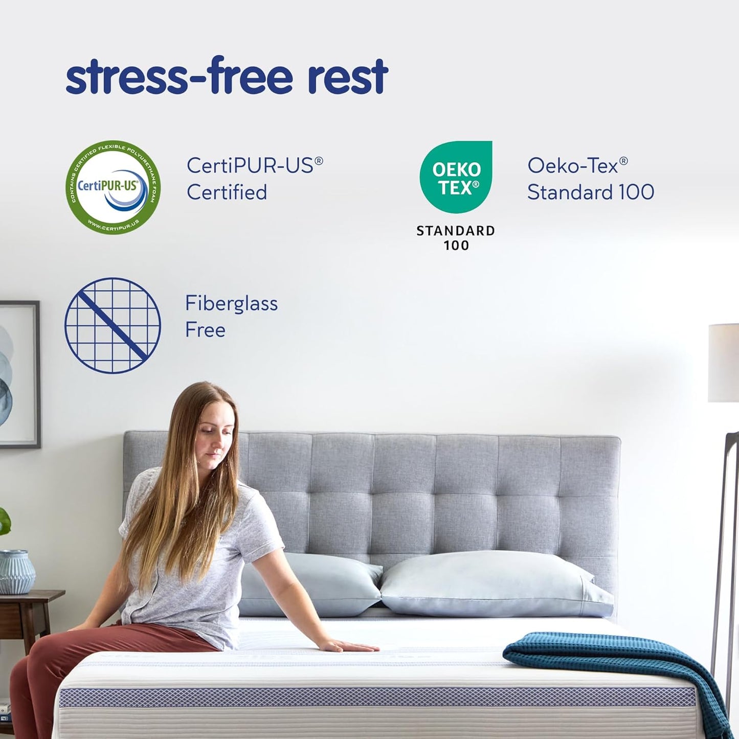 Vibe Twin XL Gel Memory Foam Mattress – 12", Pressure-Relieving, Cooling, Medium-Firm Feel