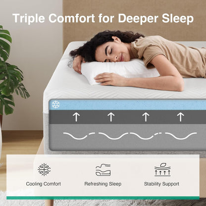 Novilla Bliss 12" King Gel Memory Foam Mattress – Cooling & Pressure Relief