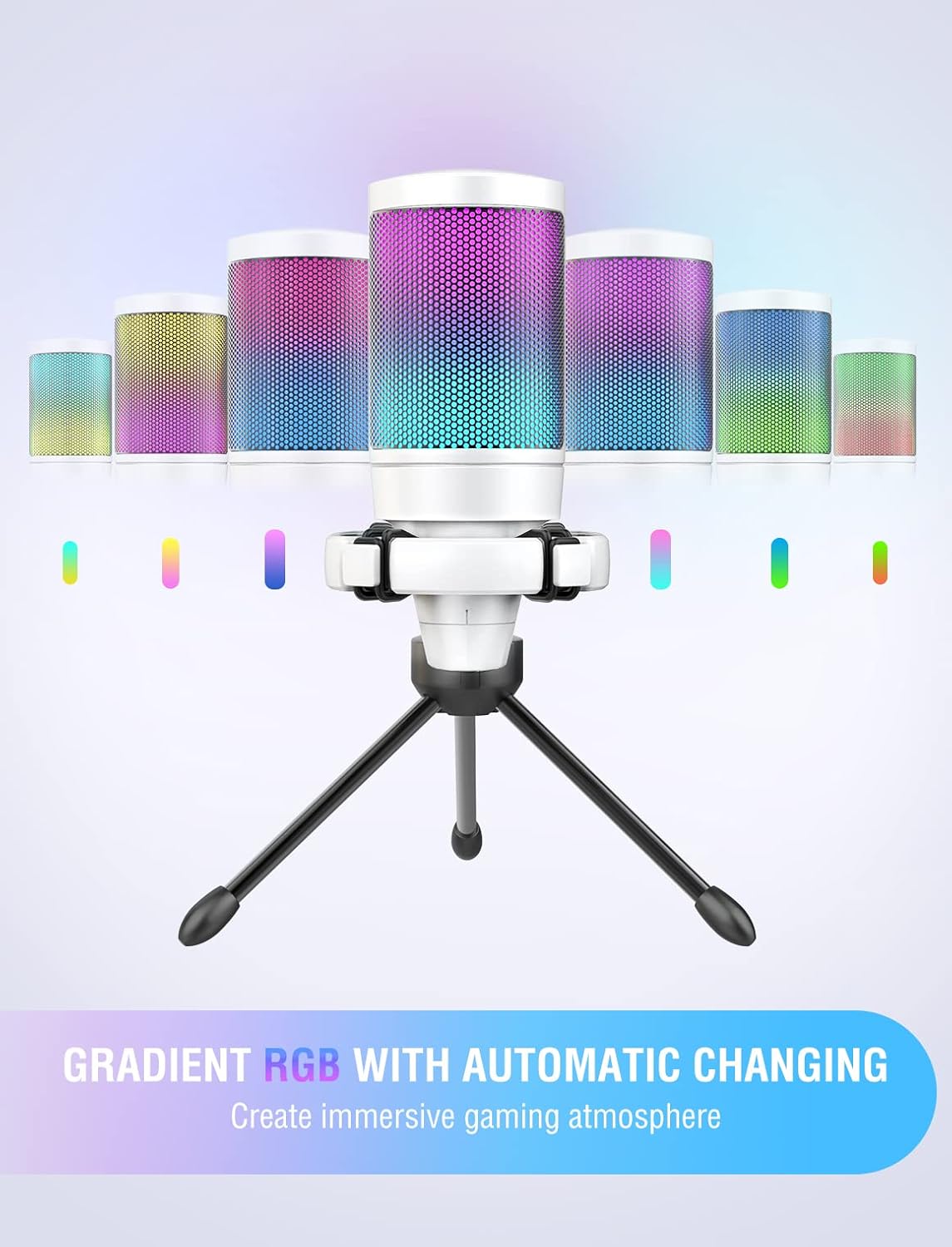 FIFINE AmpliGame A6VW USB Gaming Microphone | RGB Condenser Mic for PC/PS5
