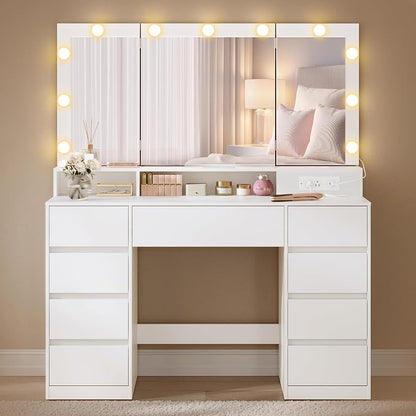 Why it works: Keeps high-traffic keywords (Lighted Mirror, Power Outlets, 9 Drawers) right at the front, fixes keyword clutter, and includes the collection name cleanly.