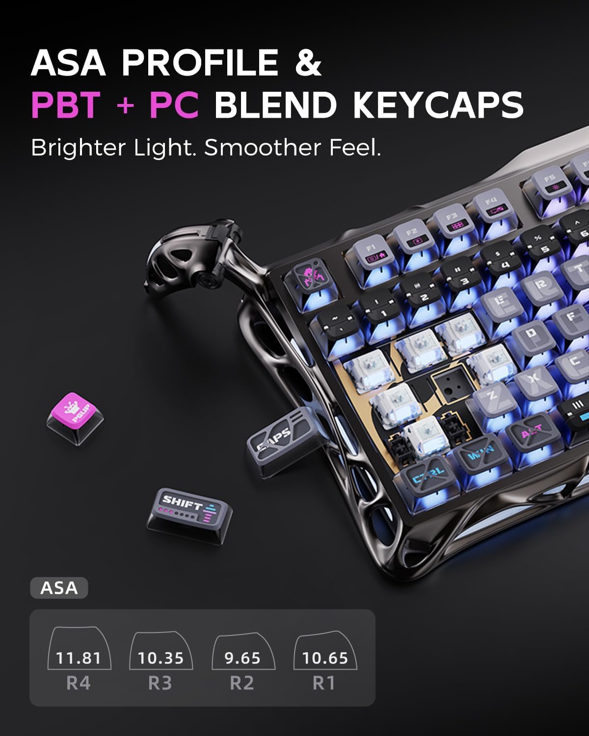 GravaStar Mercury K1 Pro 75% Gaming Keyboard – Wireless, RGB, Hot-Swappable Switches