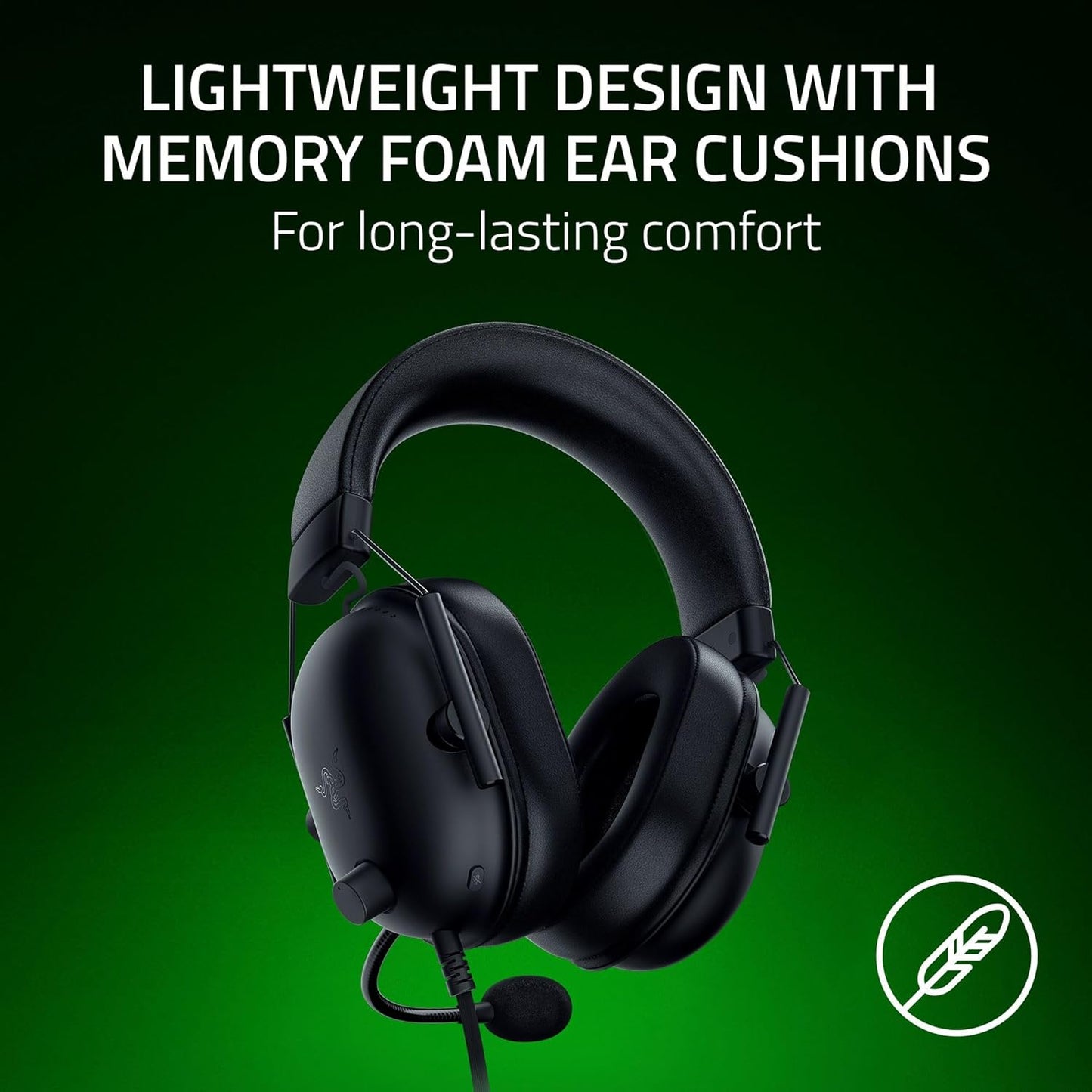Razer BlackShark V2 X Xbox Gaming Headset – 50mm Drivers, 3.5mm, Black