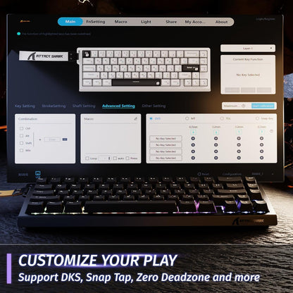 ATTACK SHARK X68 HE RT 60% Hall Effect Gaming Keyboard – 8KHz, RGB, Wired