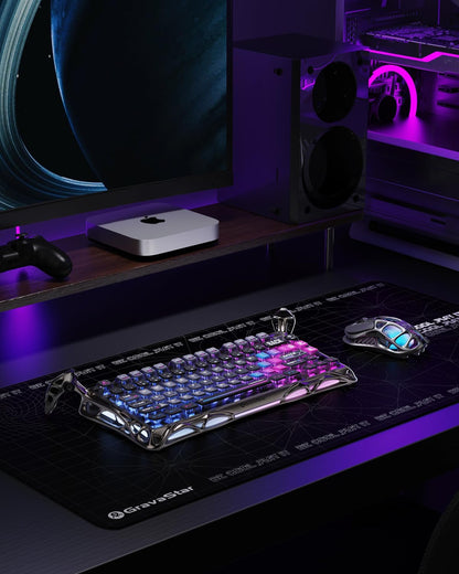 GravaStar Mercury K1 Pro 75% Gaming Keyboard – Wireless, RGB, Hot-Swappable Switches