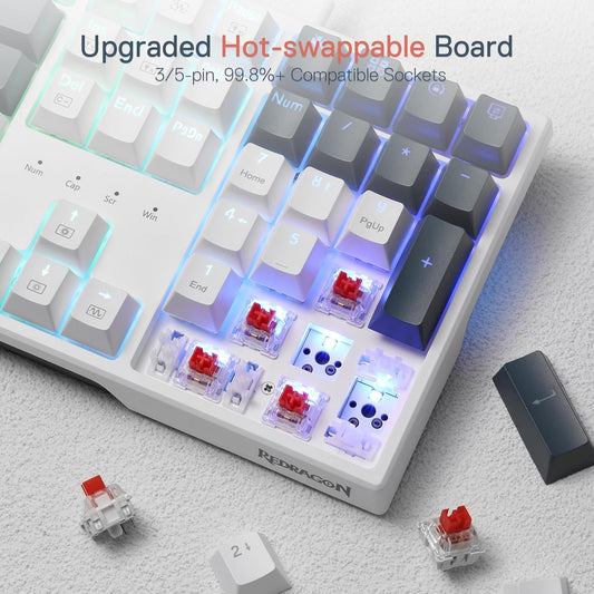 Redragon K668 Wired RGB Gaming Keyboard – 108 Keys, Hot-Swappable, Thocky Sound