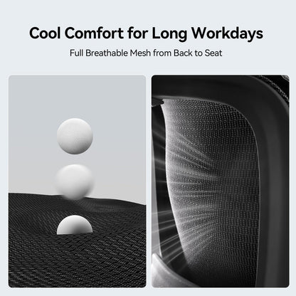 SIHOO B100 SE Ergonomic Office Chair with Adaptive Lumbar Support & Flip-Up Armrests, Jet Black