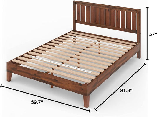 ZINUS Vivek Deluxe 12" Queen Wood Platform Bed Frame with Headboard