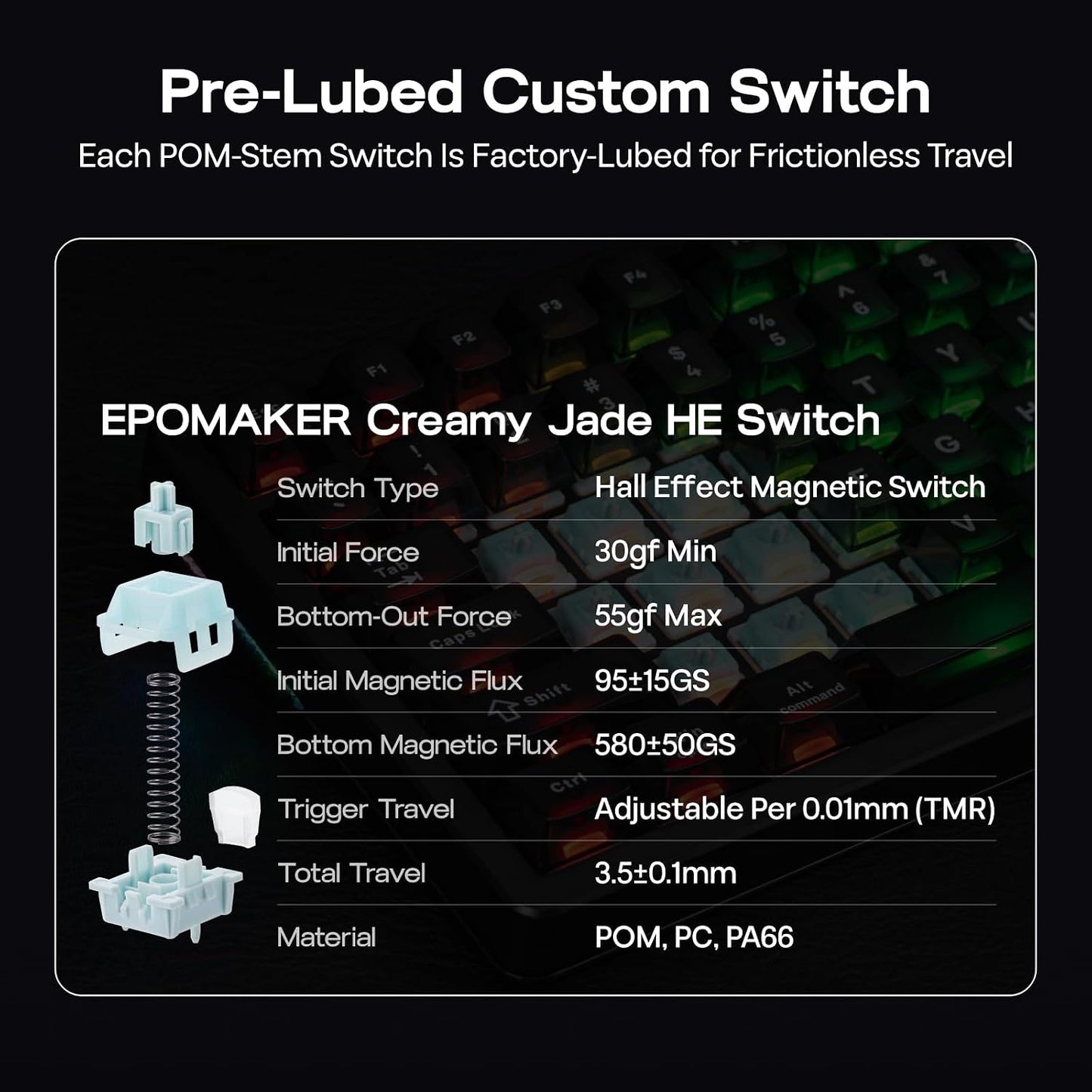 EPOMAKER HE75 V2 TMR Hall Effect Gaming Keyboard – 8KHz, Rapid Trigger, Wireless, Black