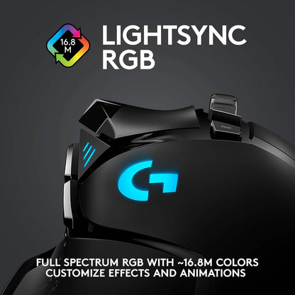 Logitech G502 LIGHTSPEED Wireless Gaming Mouse, RGB, 11 Programmable Buttons, Black