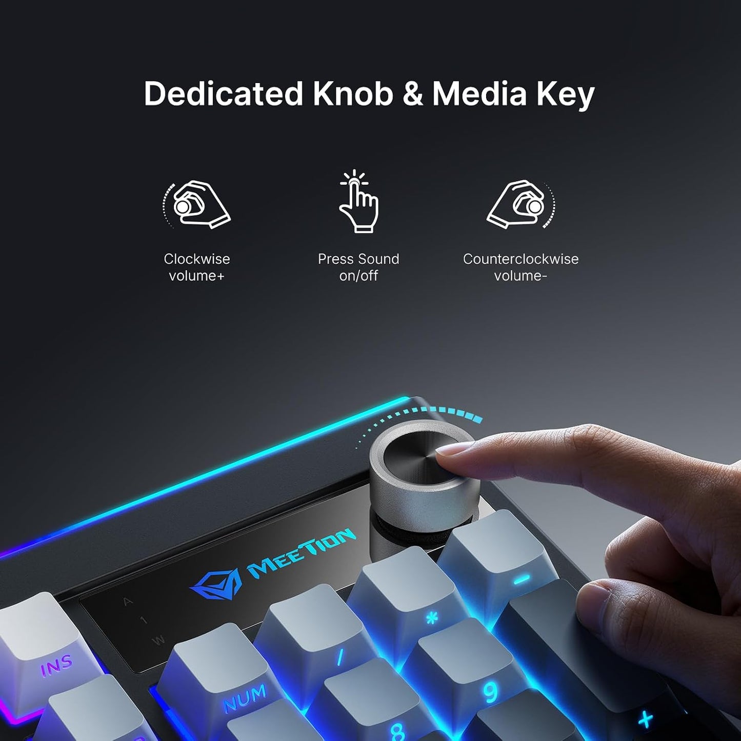 MEETION 98-Key Tri-Mode Wireless Gaming Keyboard – RGB, Bluetooth/2.4G/USB, Black
