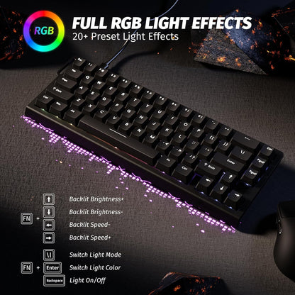 ATTACK SHARK X68 HE RT 60% Hall Effect Gaming Keyboard – 8KHz, RGB, Wired