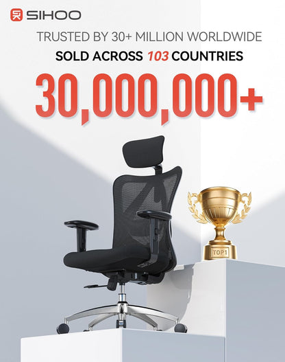 SIHOO M18 Ergonomic Office Chair with Headrest & Lumbar Support