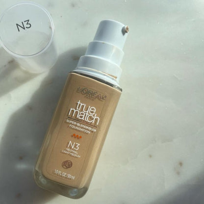 L'Oréal Paris True Match Super-Blendable Foundation, Shade W2 Light Ivory Warm, 1 fl oz