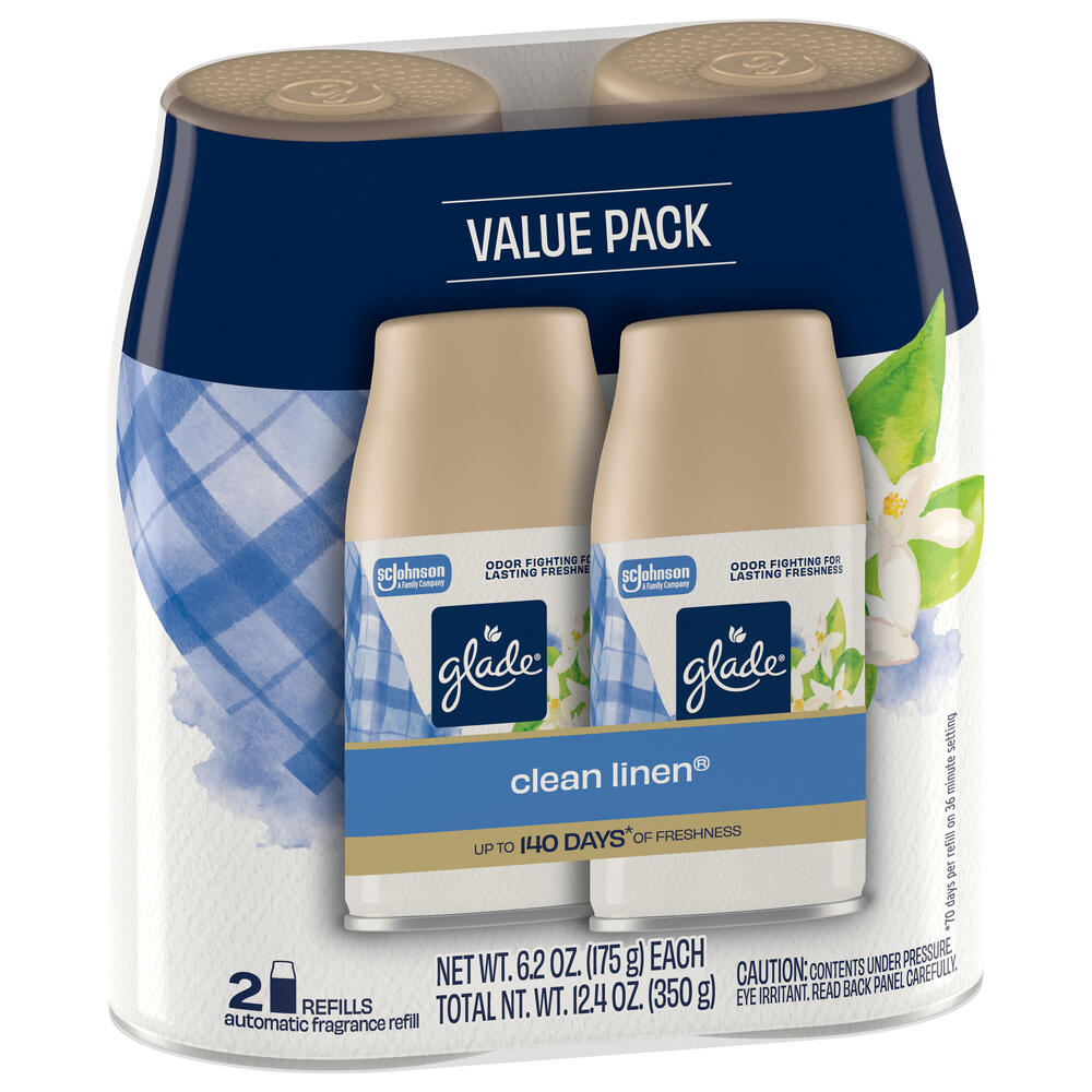Glade® Clean Linen Automatic Room Spray Refills – 2 Pack