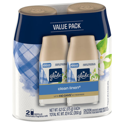 Glade® Clean Linen Automatic Room Spray Refills – 2 Pack