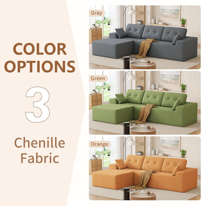 Ball & Cast 106" L-Shaped Modular Sectional Sofa with Left-Facing Chaise (Chenille, Beige)