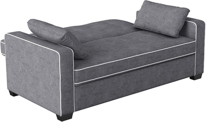 Serta Ainsley 66.5" Full Convertible Sleeper Loveseat (DreamCoil, Charcoal)