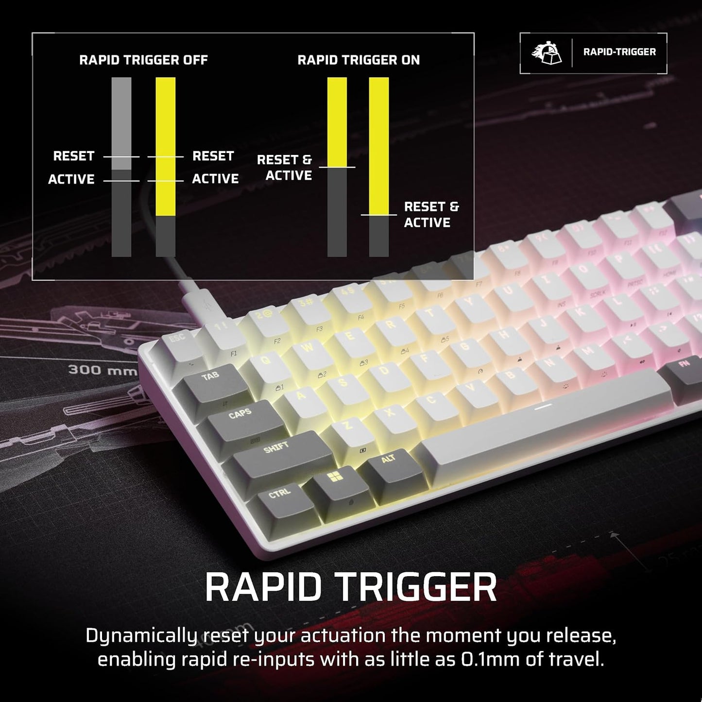 CORSAIR CLIPPER PRO MINI 60 Gaming Keyboard – Hall Effect, 8000Hz, Adjustable Actuation