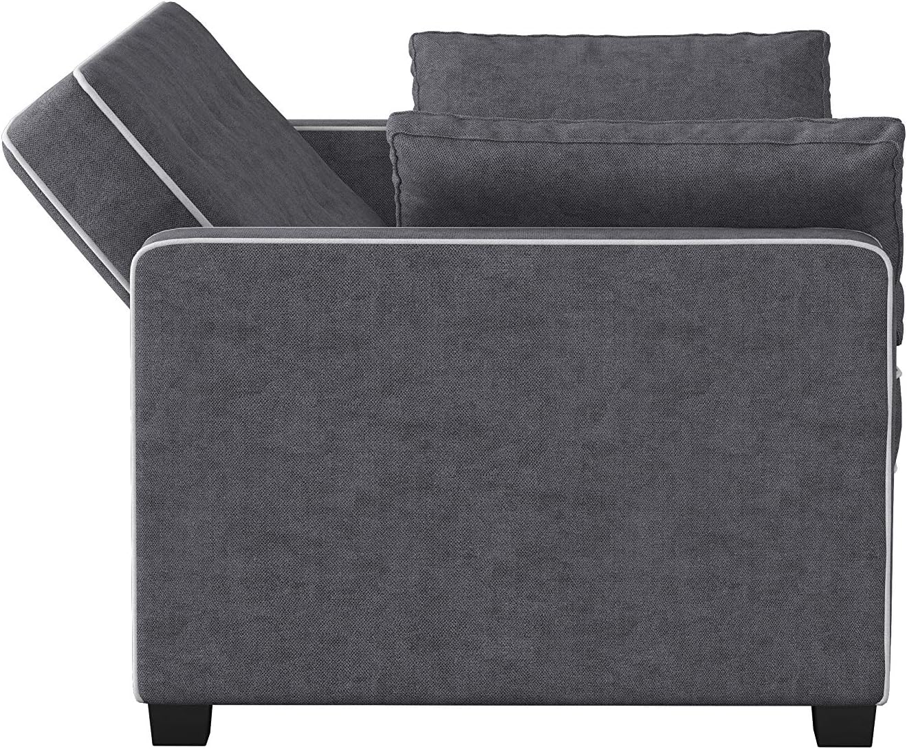 Serta Ainsley 66.5" Full Convertible Sleeper Loveseat (DreamCoil, Charcoal)