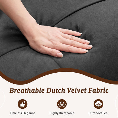 Shintenchi Velvet Futon Sofa Bed – Foldable 2-in-1 Sleeper Couch (Black)