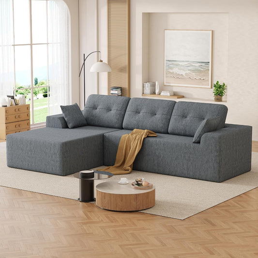 Ball & Cast 106" L-Shaped Modular Sectional Sofa with Left-Facing Chaise (Chenille, Beige)