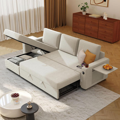 Ball & Cast® 80" L-Shaped Sleeper Sectional with Storage
