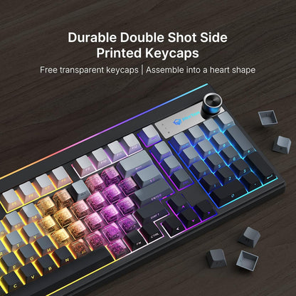 MEETION 98-Key Tri-Mode Wireless Gaming Keyboard – RGB, Bluetooth/2.4G/USB, Black