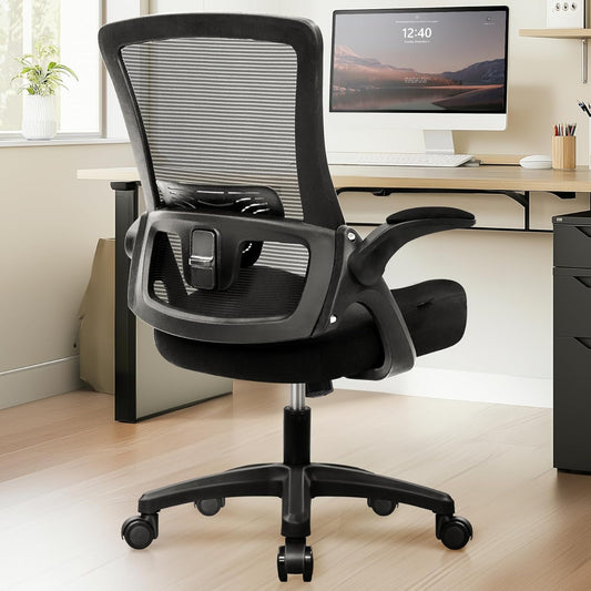 NEO CHAIR High-Back Ergonomic Mesh Office Chair with Flip-Up Arms – Black