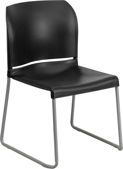 Flash Furniture Hercules Series Ergonomic Stacking Chairs – Set of 5 (Black)