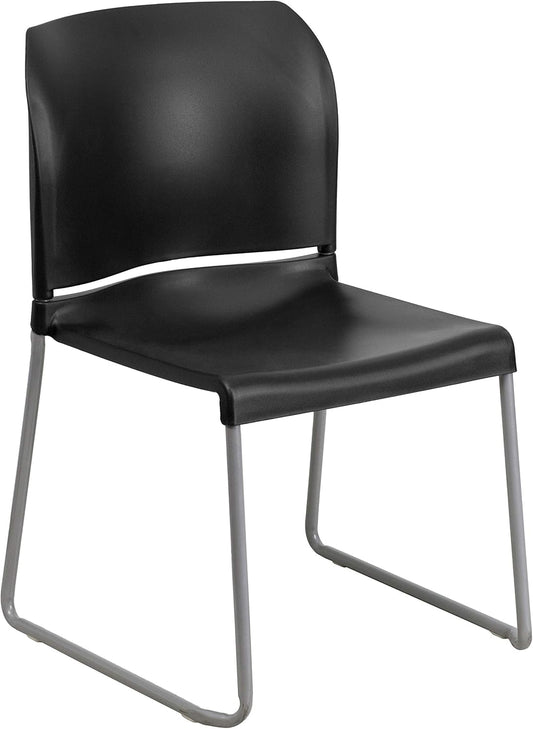 Flash Furniture Hercules Series Ergonomic Stacking Chairs – Set of 5 (Black)