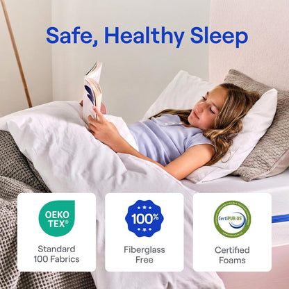 Nectar Kids Full 8" Mattress – 2-Sided Memory Foam for Growing Kids, Fiberglass-Free, Mattress in a Box