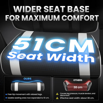 Gaming Chair for Adults with Pocket Springs, PU Leather, 400 lb Capacity