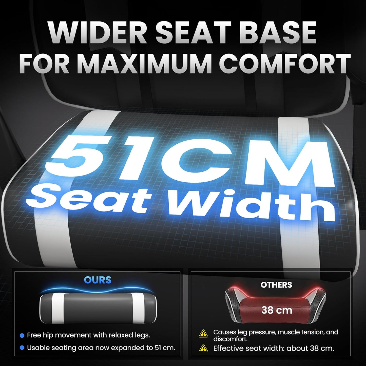 Gaming Chair for Adults with Pocket Springs, PU Leather, 400 lb Capacity