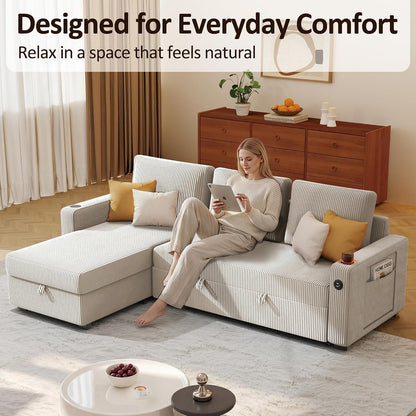 Ball & Cast® 80" L-Shaped Sleeper Sectional with Storage