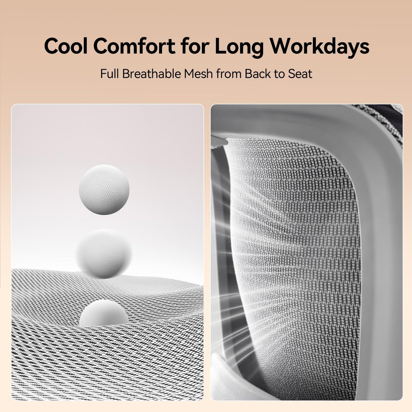 SIHOO B100 Ergonomic Office Chair with Adaptive Lumbar Support & Wide Headrest, Grey