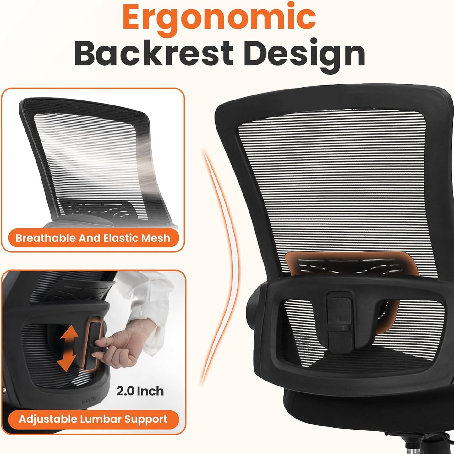 NEO CHAIR High-Back Ergonomic Mesh Office Chair with Flip-Up Arms – Black