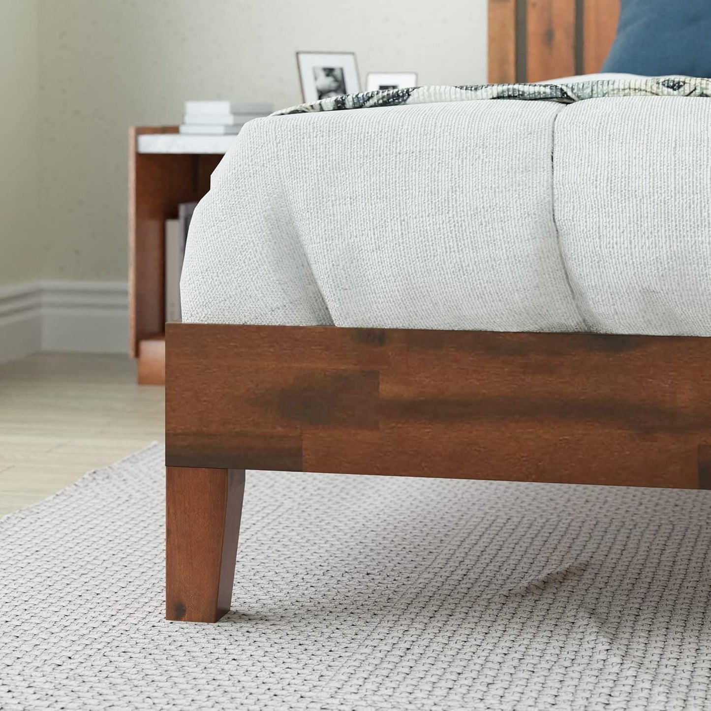 ZINUS Vivek Deluxe 12" Queen Wood Platform Bed Frame with Headboard