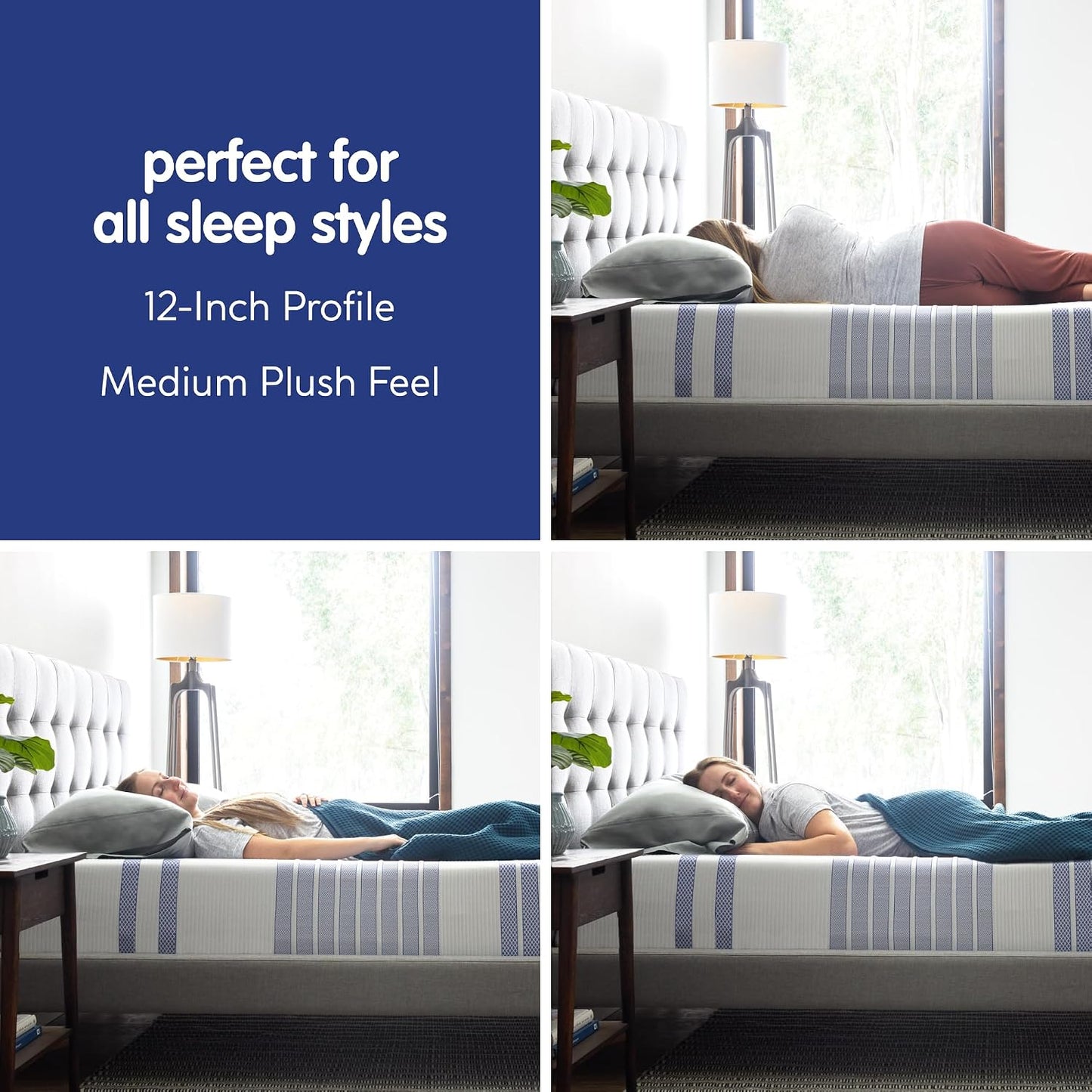 Vibe Twin XL Gel Memory Foam Mattress – 12", Pressure-Relieving, Cooling, Medium-Firm Feel