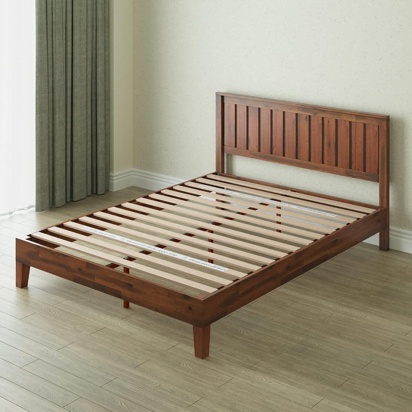 ZINUS Vivek Deluxe 12" Queen Wood Platform Bed Frame with Headboard