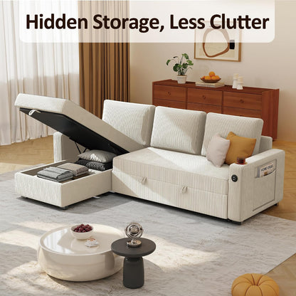 Ball & Cast® 80" L-Shaped Sleeper Sectional with Storage
