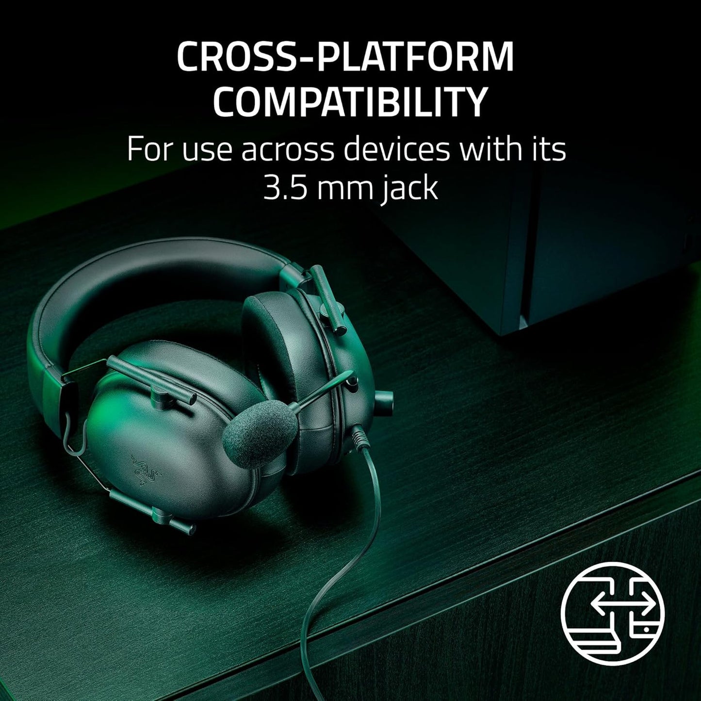 Razer BlackShark V2 X Xbox Gaming Headset – 50mm Drivers, 3.5mm, Black