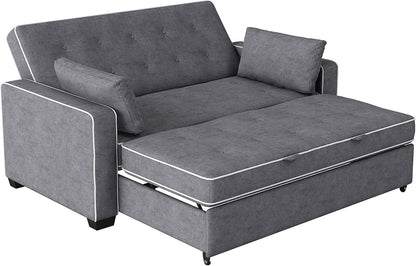 Serta Ainsley 66.5" Full Convertible Sleeper Loveseat (DreamCoil, Charcoal)