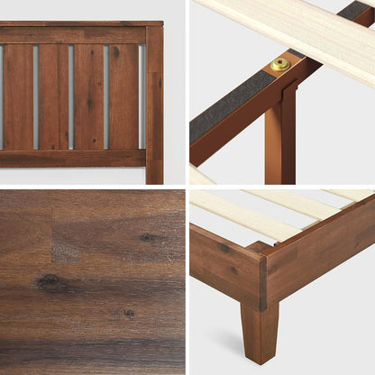 ZINUS Vivek Deluxe 12" Queen Wood Platform Bed Frame with Headboard