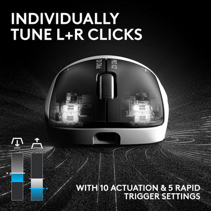 Logitech G PRO X2 SUPERSTRIKE Wireless Gaming Mouse, 61g, Black/White
