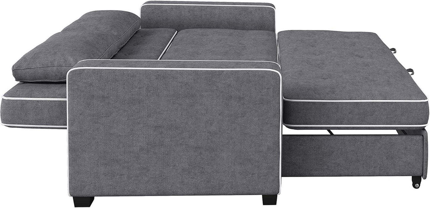 Serta Ainsley 66.5" Full Convertible Sleeper Loveseat (DreamCoil, Charcoal)