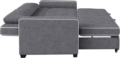 Serta Ainsley 66.5" Full Convertible Sleeper Loveseat (DreamCoil, Charcoal)