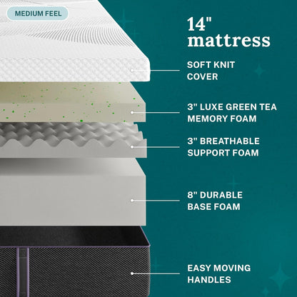 Sleep Innovations Shiloh Full 14" Memory Foam Bed-in-a-Box Mattress