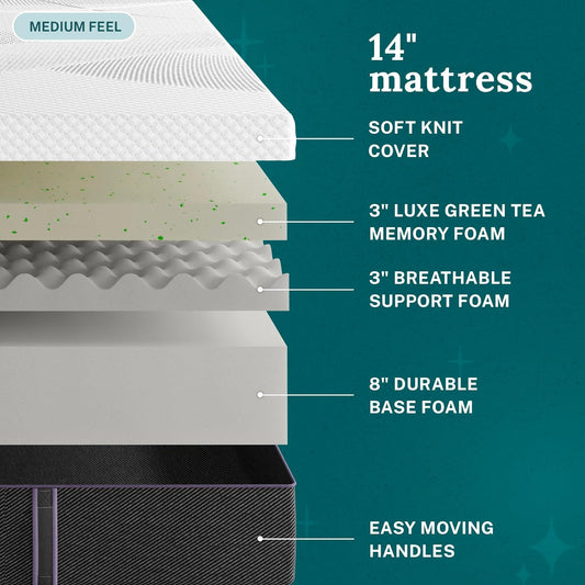 Sleep Innovations Shiloh Full 14" Memory Foam Bed-in-a-Box Mattress